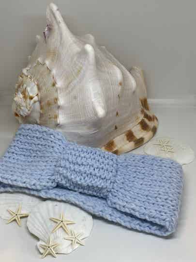 Winterhoofdband lichtblauw