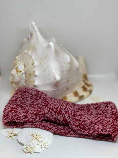 Winterhoofdband roze/rood