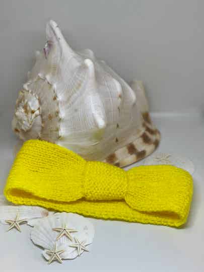 Winterhoofdband geel