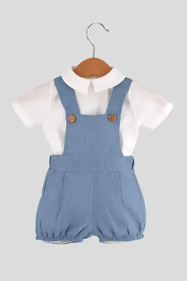 Salopette short + chemise Lin / Cotton