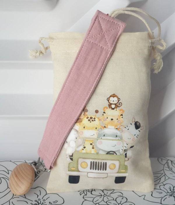 Attache-tétine + sacs cadeaux Personnalisable