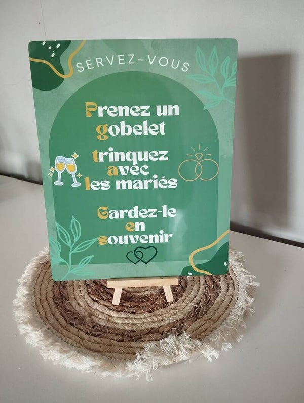 Pancarte gobelet