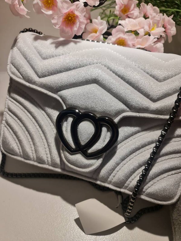 Grey suede effect cross body bag