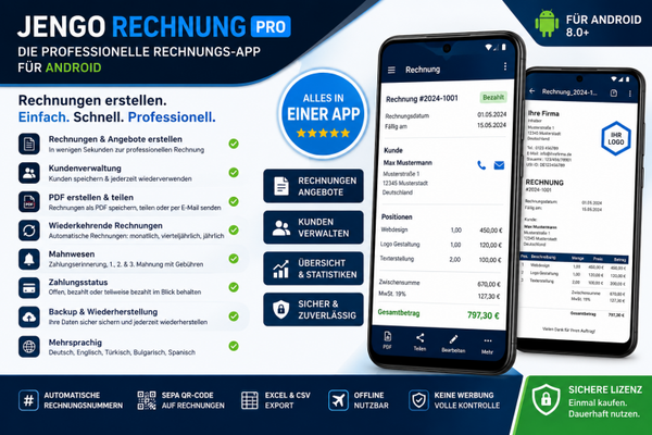 📱 Jengo Rechnung PRO – Professionelle Rechnungs-App für Android