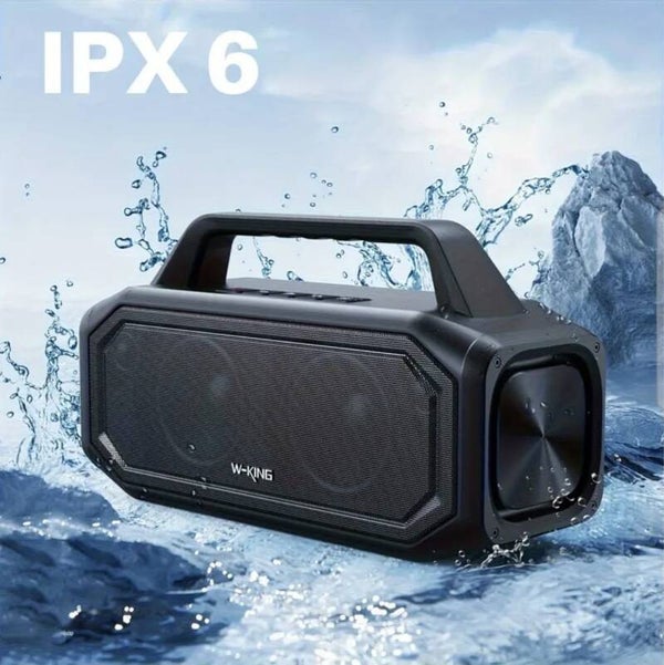 IPX6 Kabelloser Lautsprecher, Stereo Deep Bass Tragbarer Subwoofer, Lauter Klarer Klang, Freisprecheinrichtung, Sturzsicher, Dual Stereo-Pairing, TF-Karte, AUX-Wiedergabe, Powerbank-Funktion, Entwickelt für Party, Truck, Outdoor-Lautsprecher