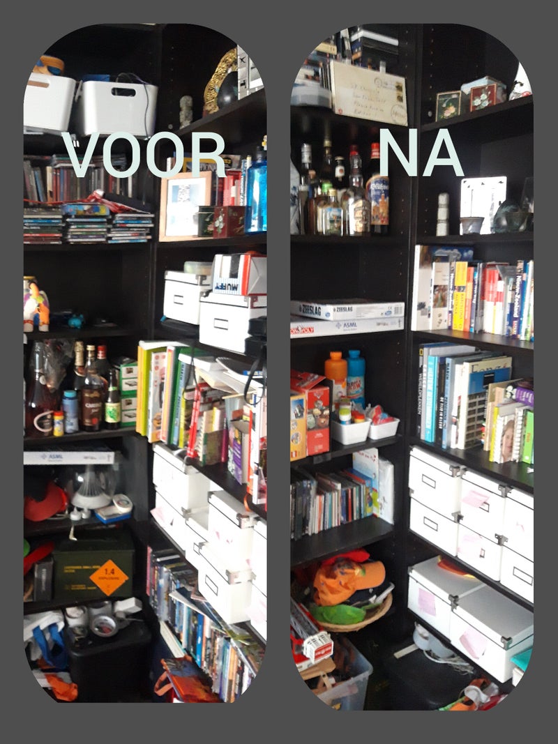 Boekenkast / wandrek opruimen en ordenen