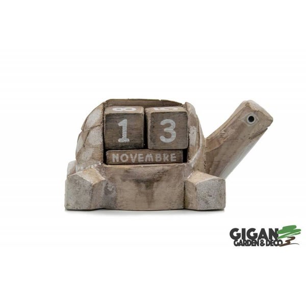 Calendrier en bois Tortue white wash