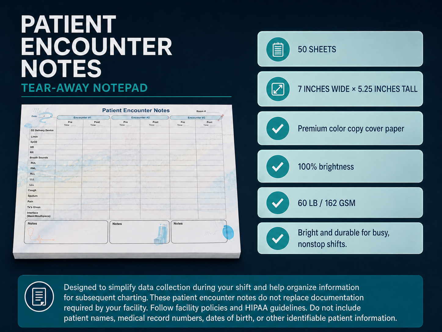 Patient Encounter Notes Tear Away Pad