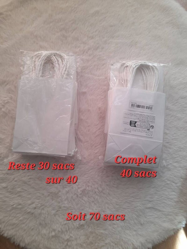 Lot de 70sacs kraft blanc