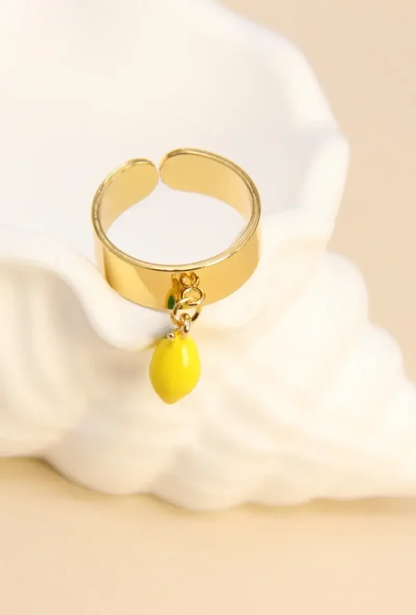 Bague Breloque Citron Ajustable