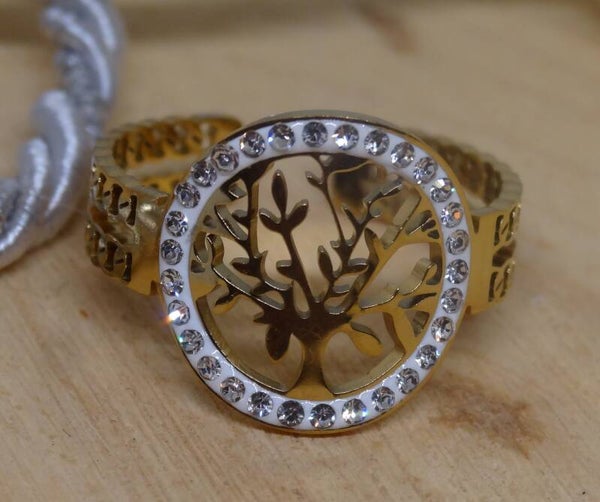 Bague Doré Arbre de Vie