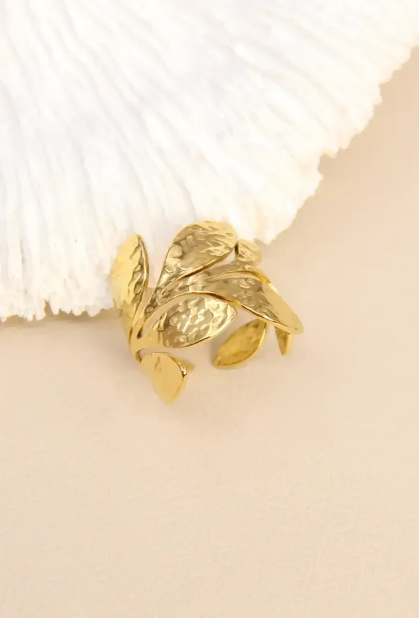 Bague Feuille Ajustable