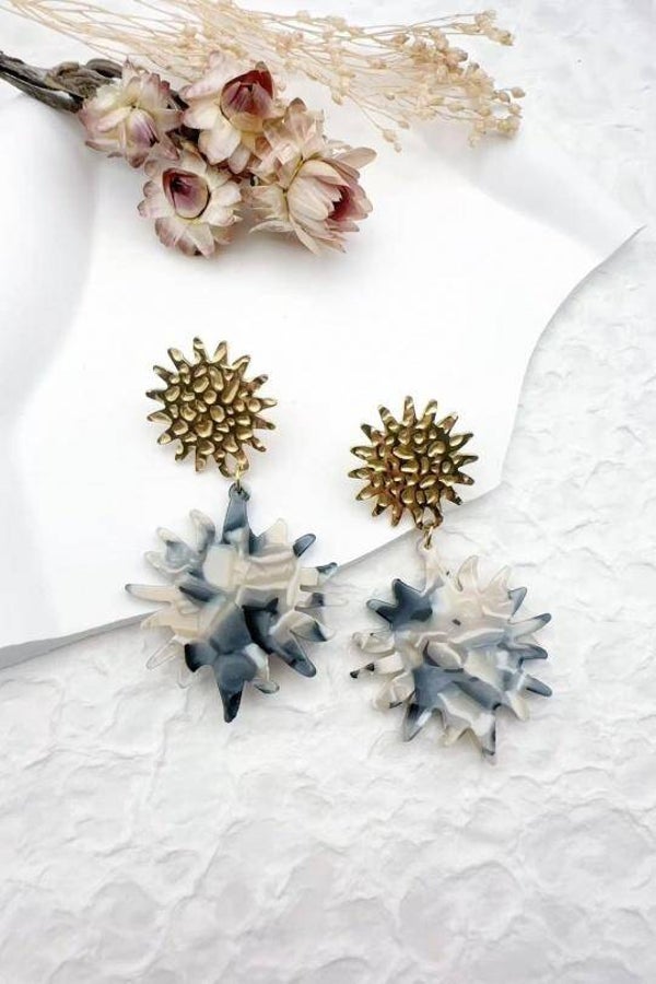 Boucles d'Oreilles Bi Couleur
