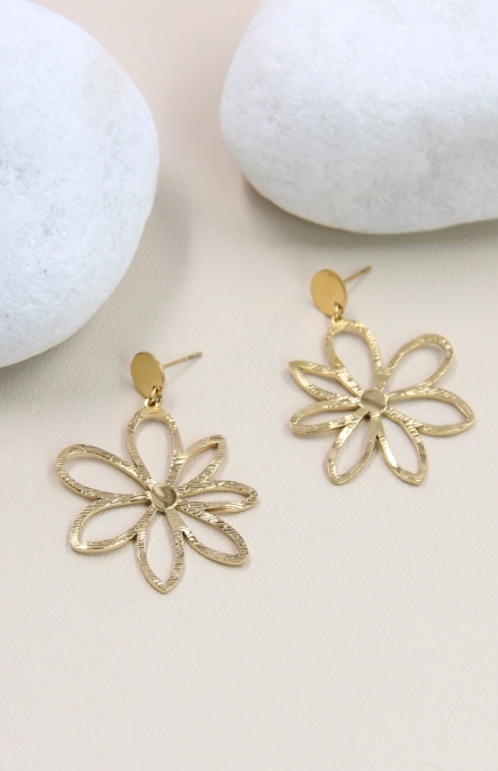 Boucles d'oreilles en forme de fleur ( divers colories )