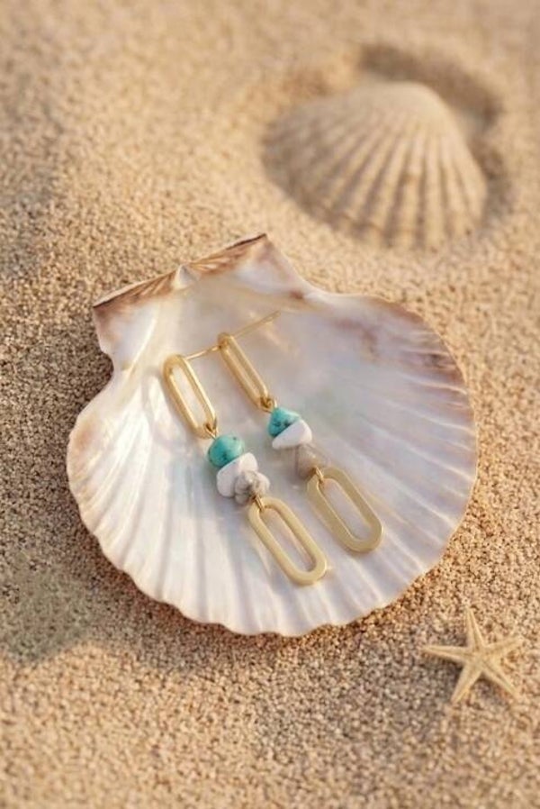 Boucles d’Oreilles Pierre Naturelle