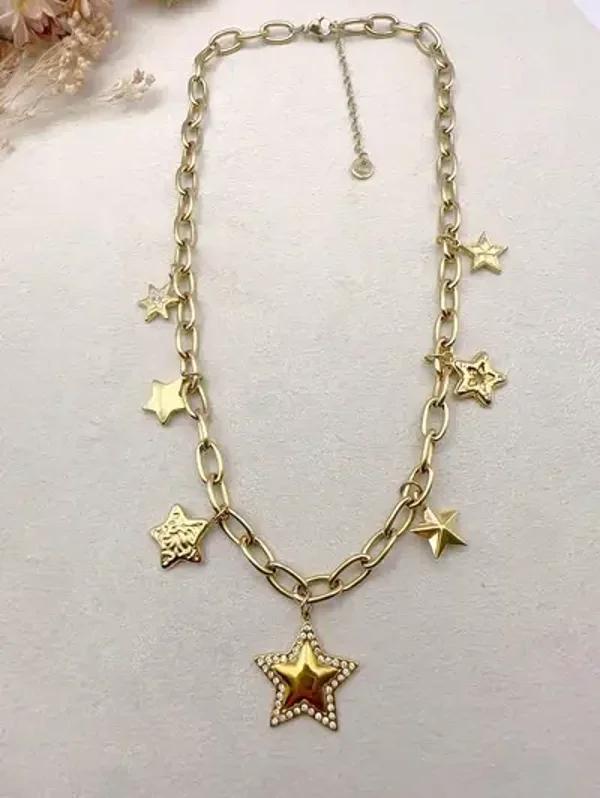 Collier Breloques Etoiles