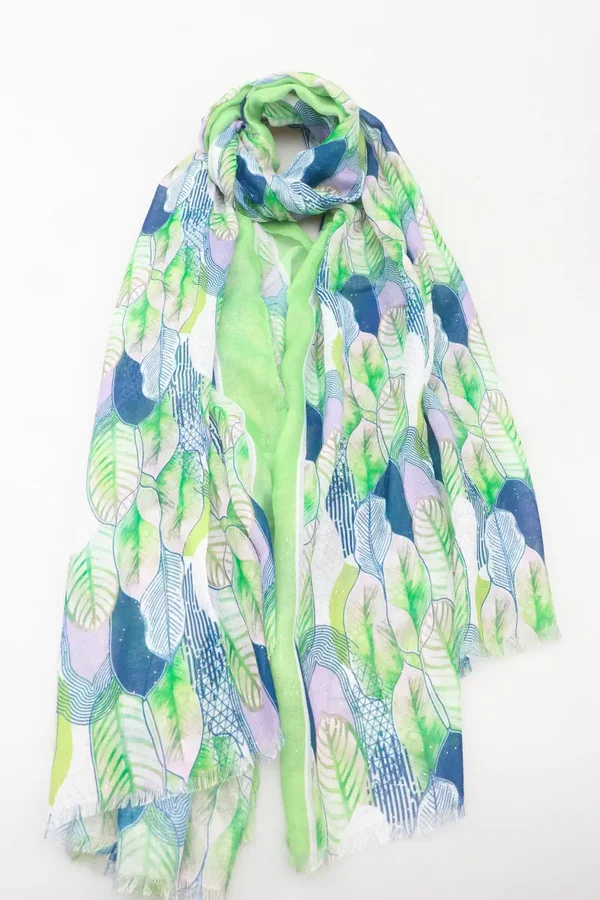 Foulard avec des Motifs de feuilles et des Brillants