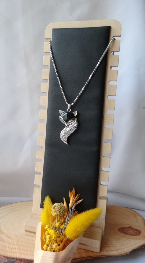Long Collier avec pendentif renard ( divers colories )