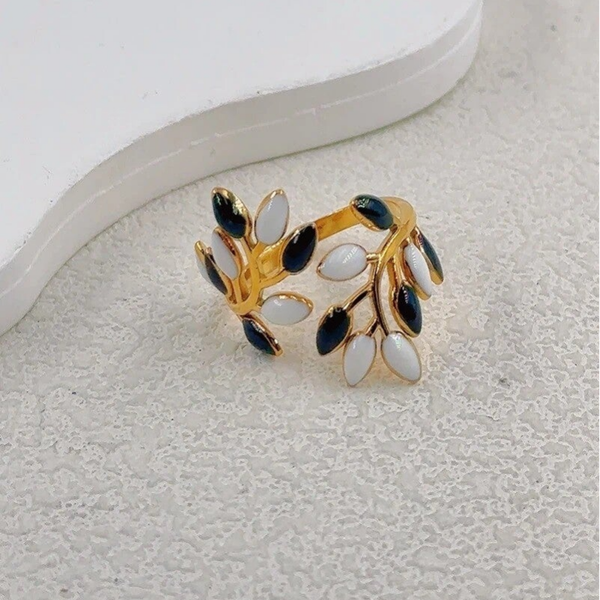Bague avec feuilles multi-couleurs ( colories divers )