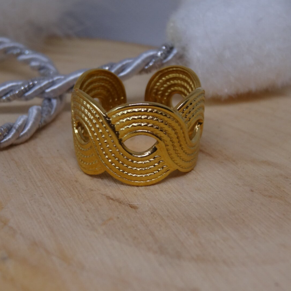 Bague Doré Torsadé et Tressé