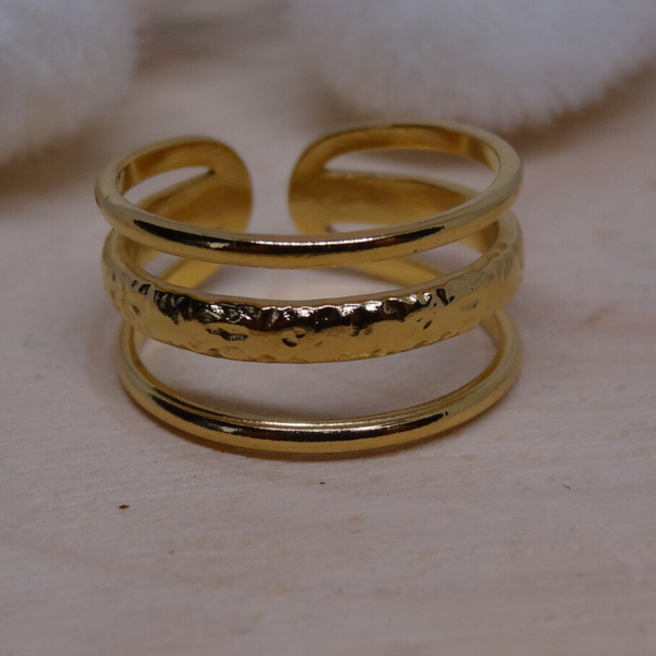 Bague 3 rangs Doré