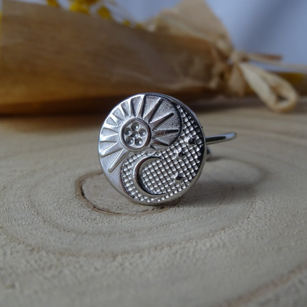 Bague avec Soleil et Lune ( Divers Colories )