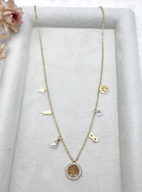 Collier Arbre de Vie avec divers breloques