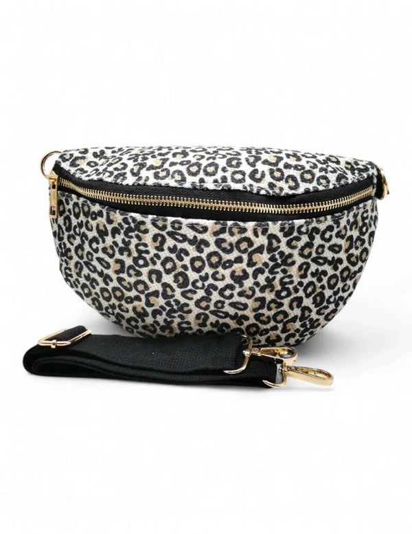 Sac banane léopard matelassé en coton