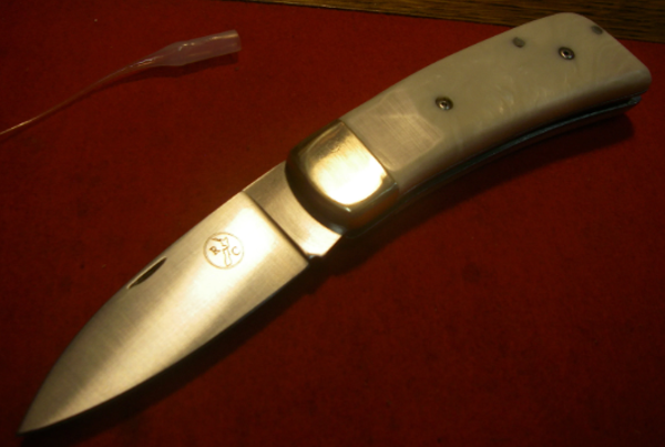 Slip Back Folding Knife - Pearl Handle
