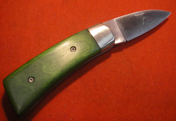 Slip Back Folding Knife - Green Handle