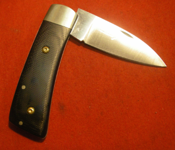 Slip Back Folding Knife - Black Handle