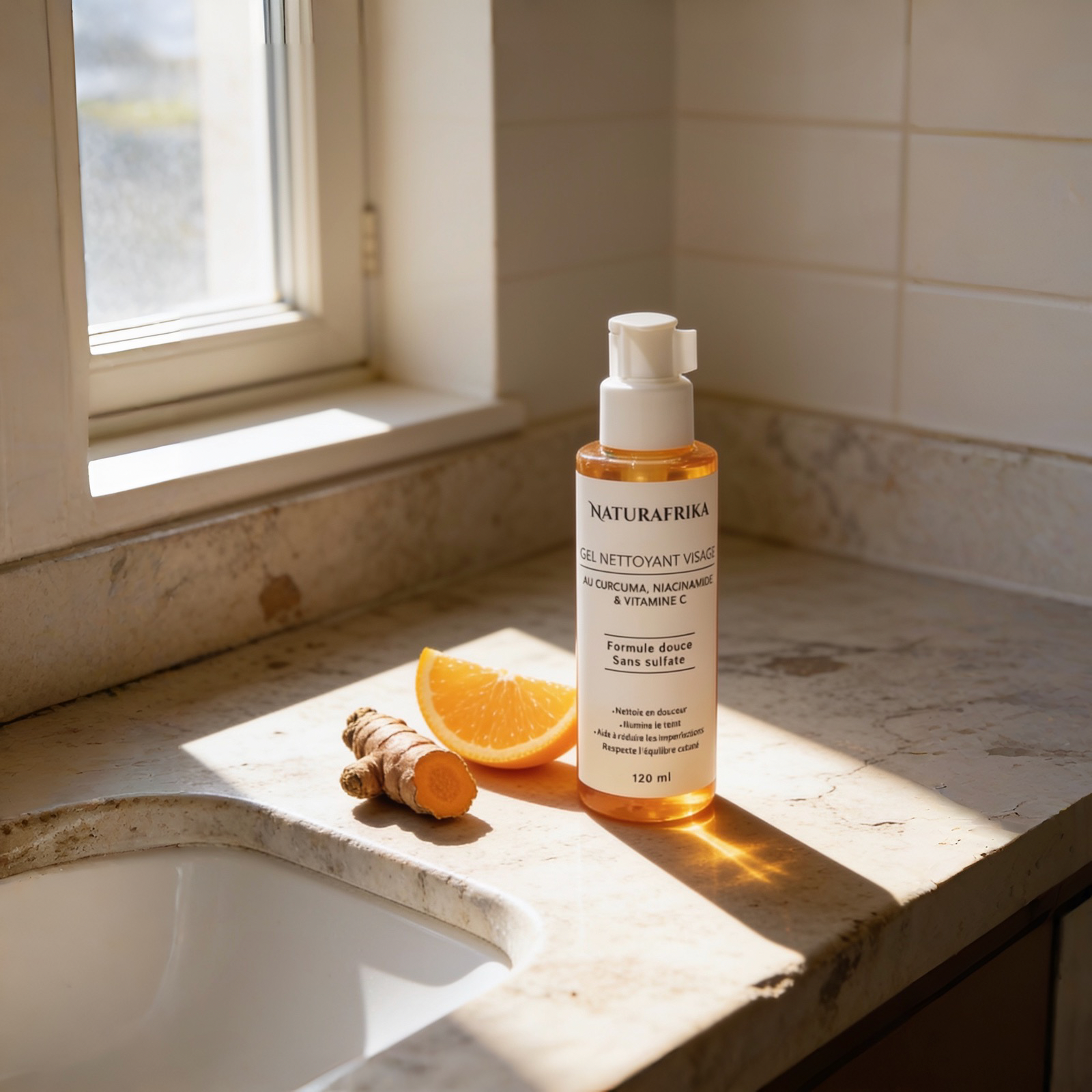 Gel nettoyant visage au Curcuma, Niacinamide et Vitamine C
