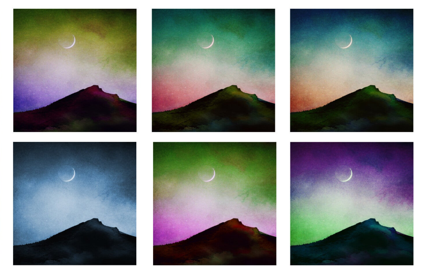 4x4" mounted print Starry Skies Bennachie