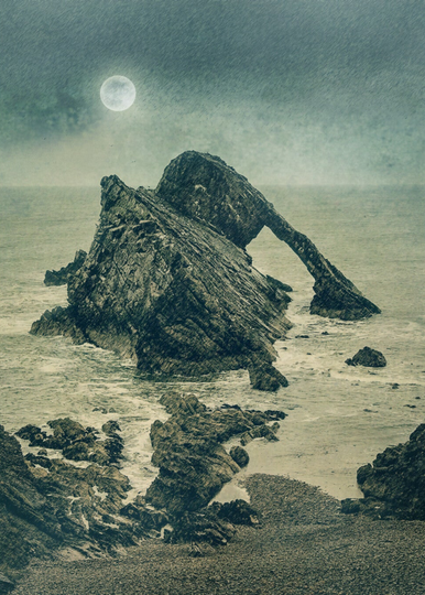 Fine Art Print : Moonlit Bow Fiddle Rock • Portrait