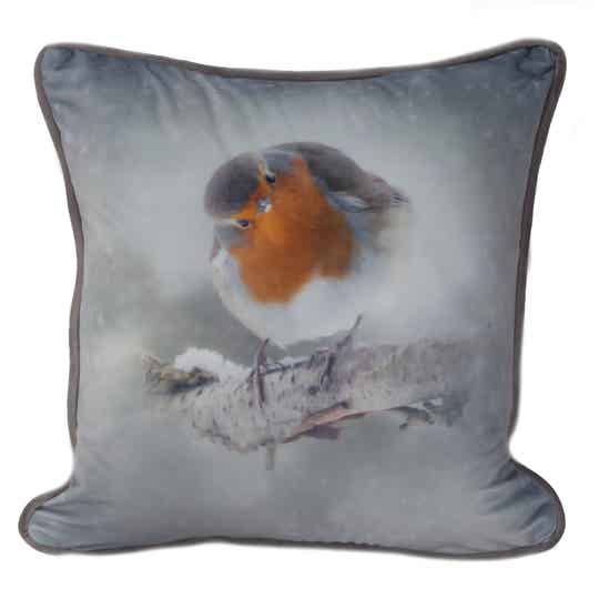 Cushion {soft velvet}  Spring's around the Corner Robin
