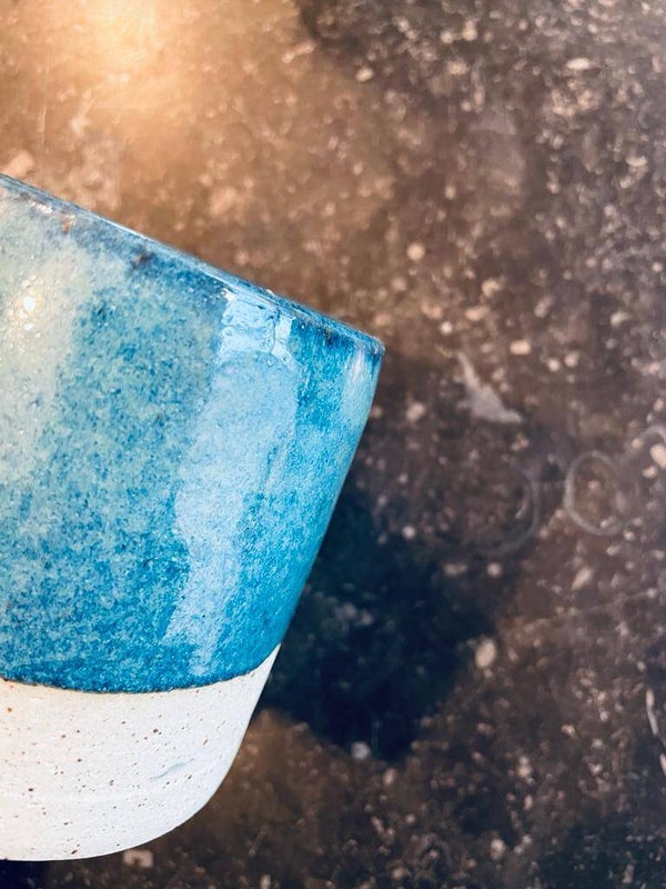 Kopje middel (blauw spikkel)