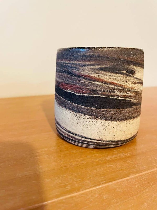 Kopje middel - marmer (rood wit zwart)