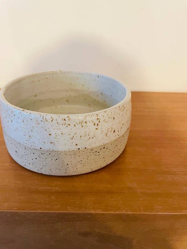 Kommetje - cilinder (wit spikkel)