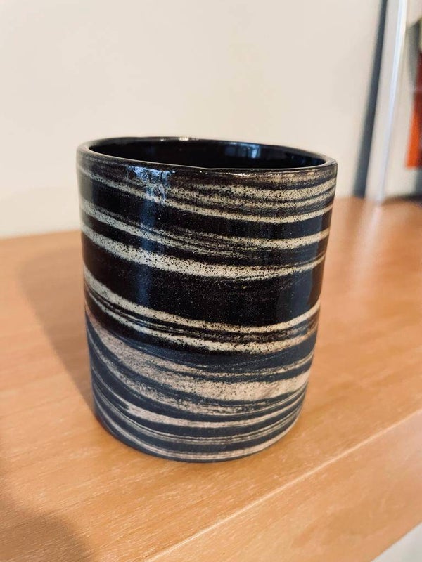 Kopje middel - marmer (zwart wit)