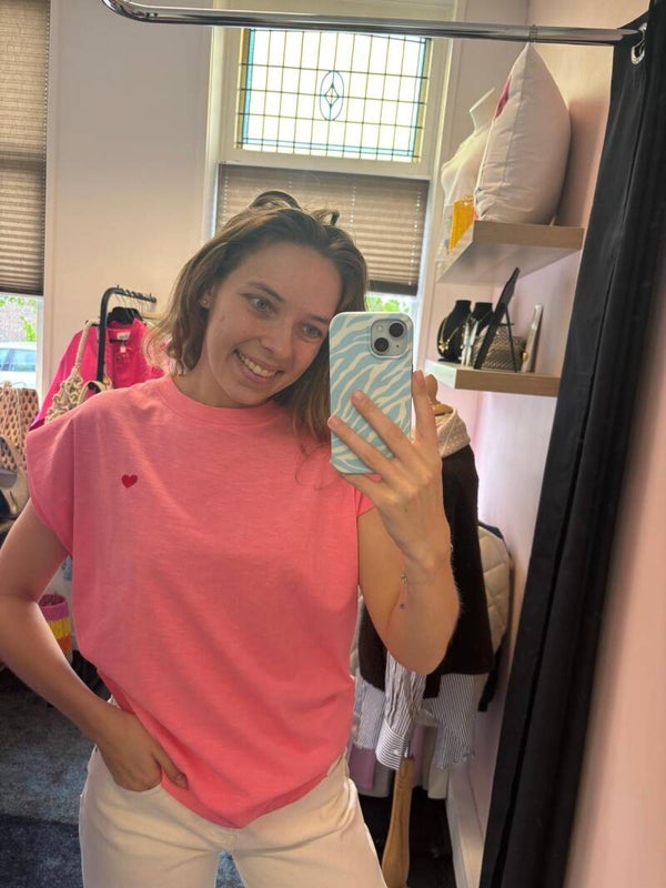 Hartjes shirt roze