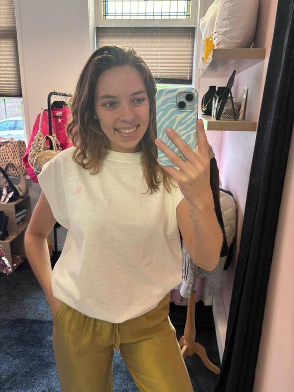Witte hartjes shirt