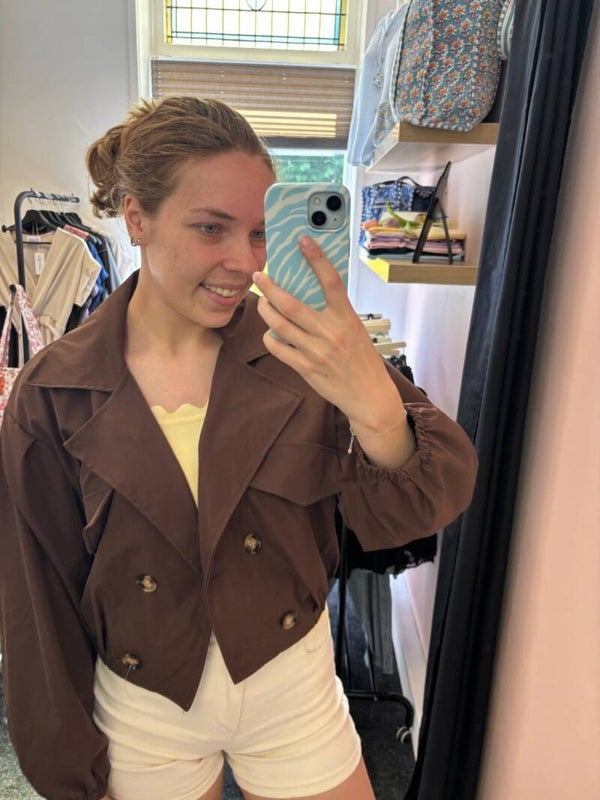 Bruine trendcoat