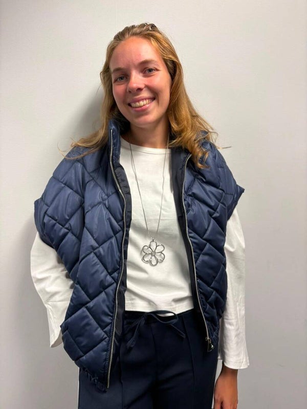 Blauwe bodywarmer