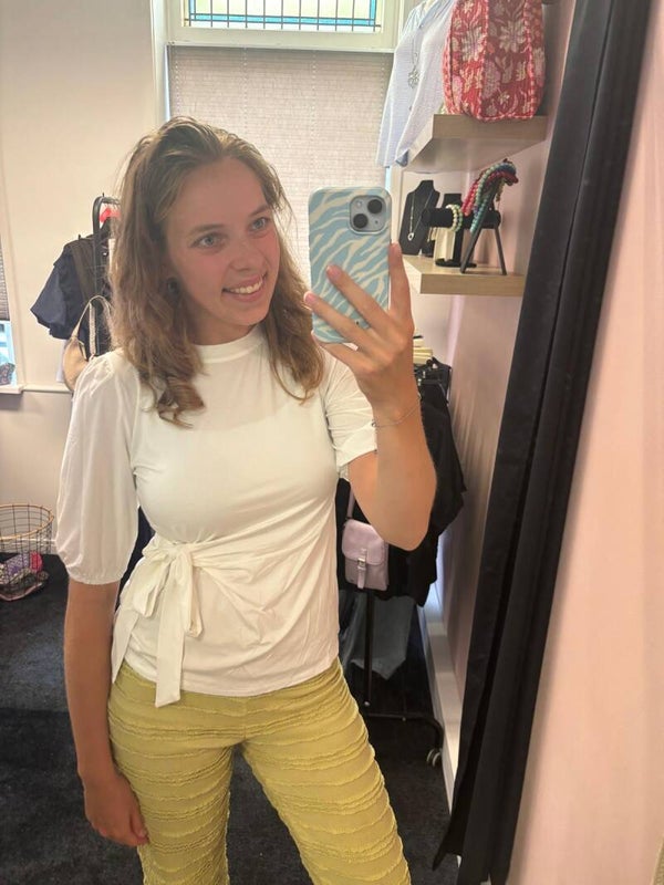 Witte top met strik