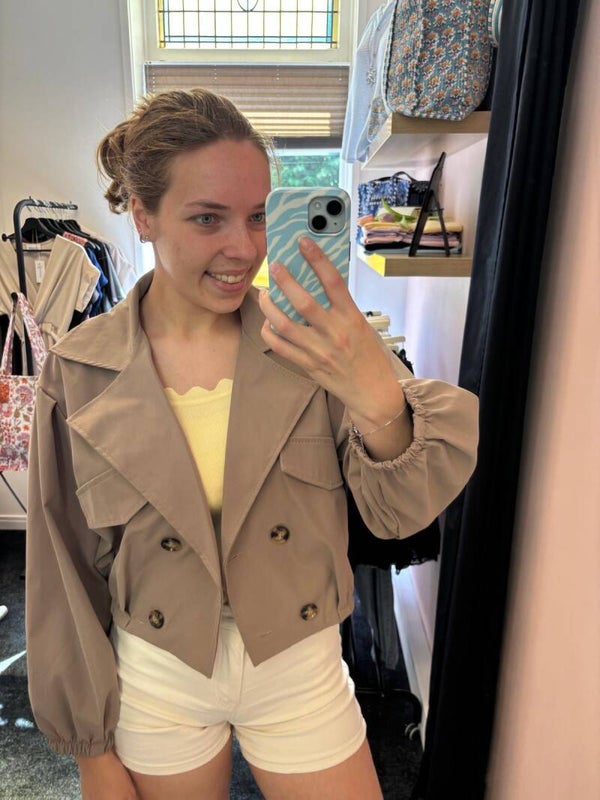 Taupe trendcoat