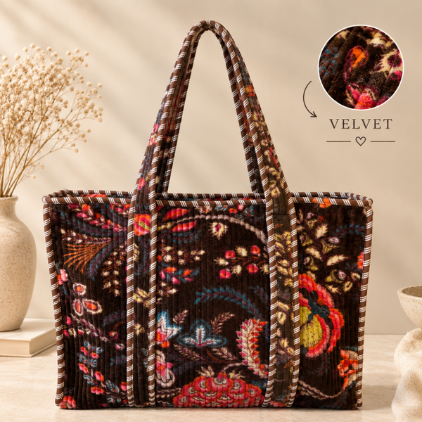 bruine velvet shopper