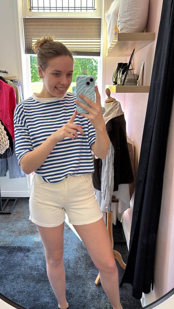 Beige spijker short