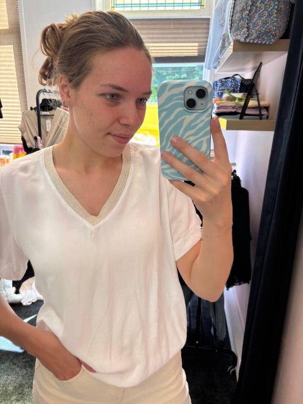 V hals t shirt  wit