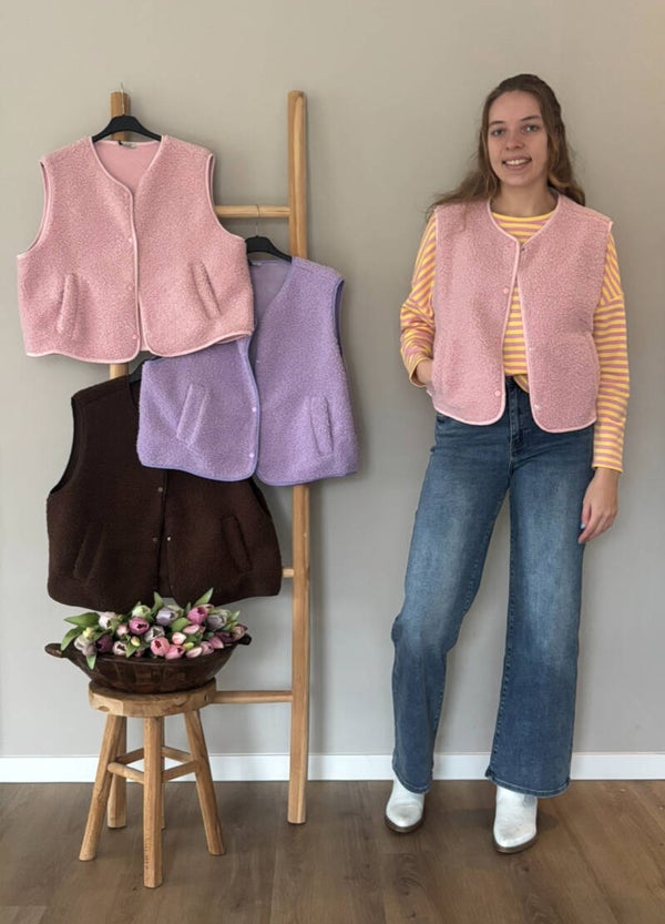 Lichtroze gilet