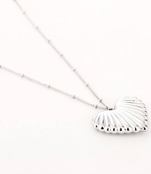 Zilveren hart ketting